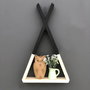 Hanah Home Estantería de Pared Raf139 en Madera Maciza Nogal y Negro